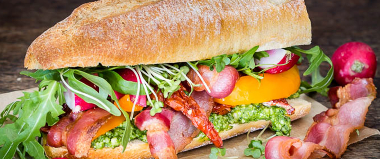 Bacon and Watercress Pesto Sandwich