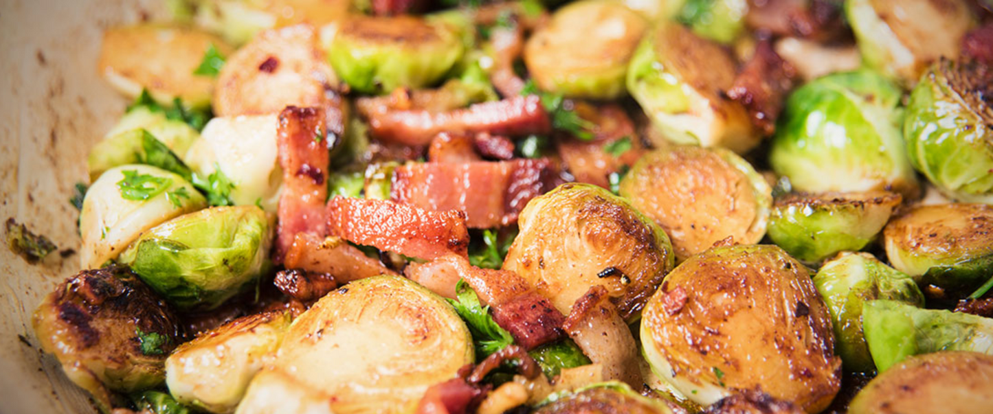 Brussel Sprouts with Bacon and Chestnuts