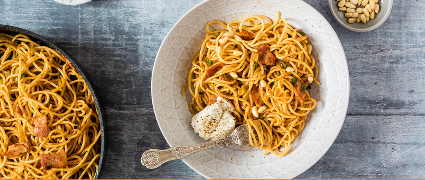 Harissa Bacon Pasta