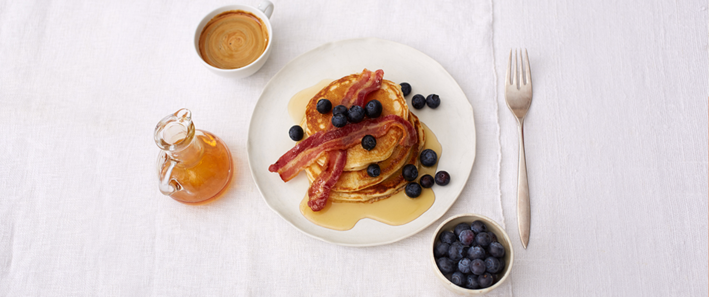 Pancakes with Bacon and Maple Syrup
