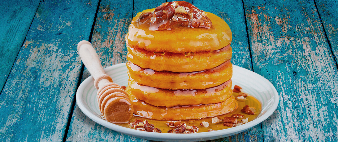 spoiltpig - Bacon recipe - Pumpkin pancakes with bacon and pecan nuts